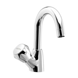Cera Ocean Pillar cock with swan neck spout left and aerator Quarter Turn